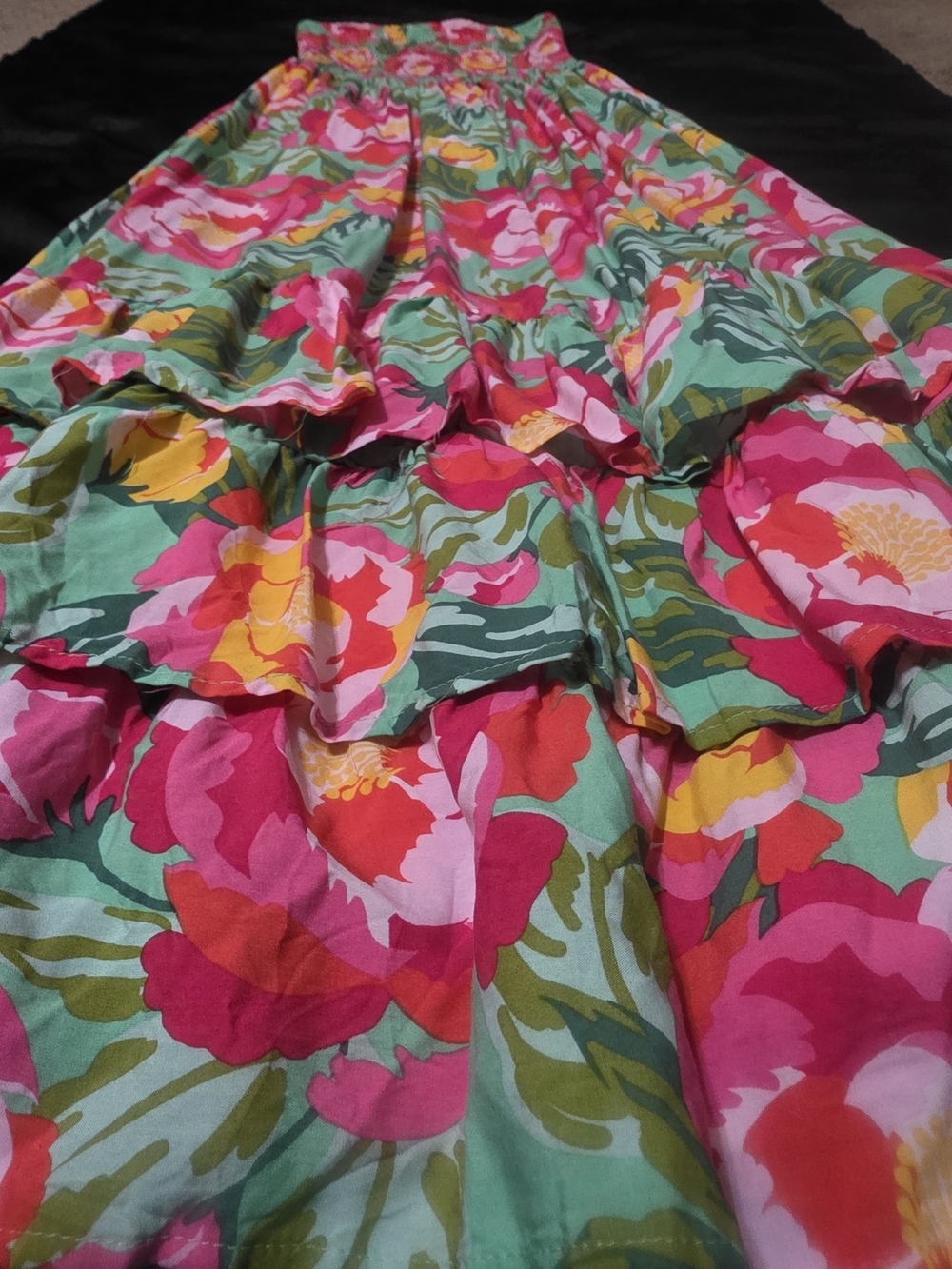Abel The Label Smocked Strapless Floral Maxi Dress in Tiered Flowy Boho - Picture 7 of 10